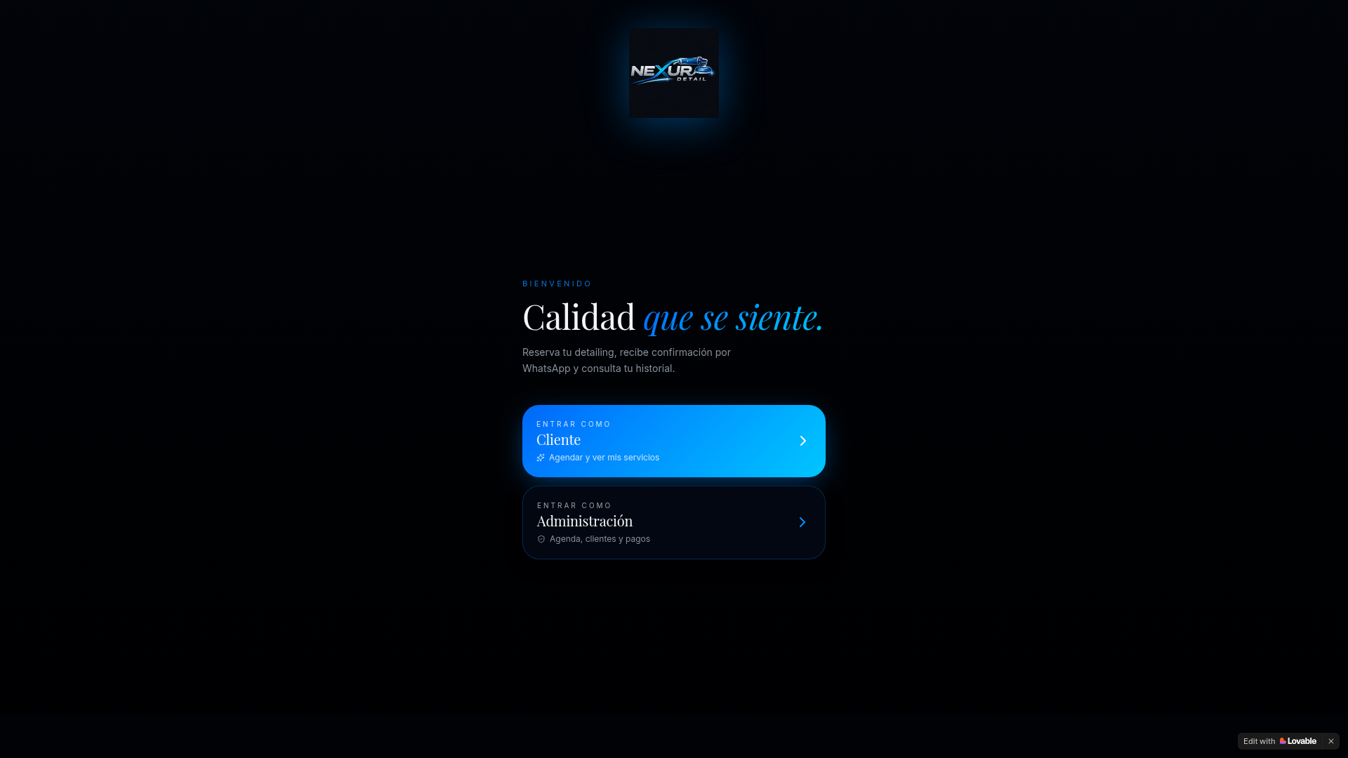 Nexura Detailing — Car Detailing Web App